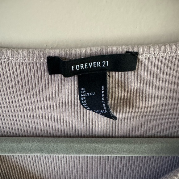 Forever 21 Beige Ribbed Crop Top - Picture 2 of 3